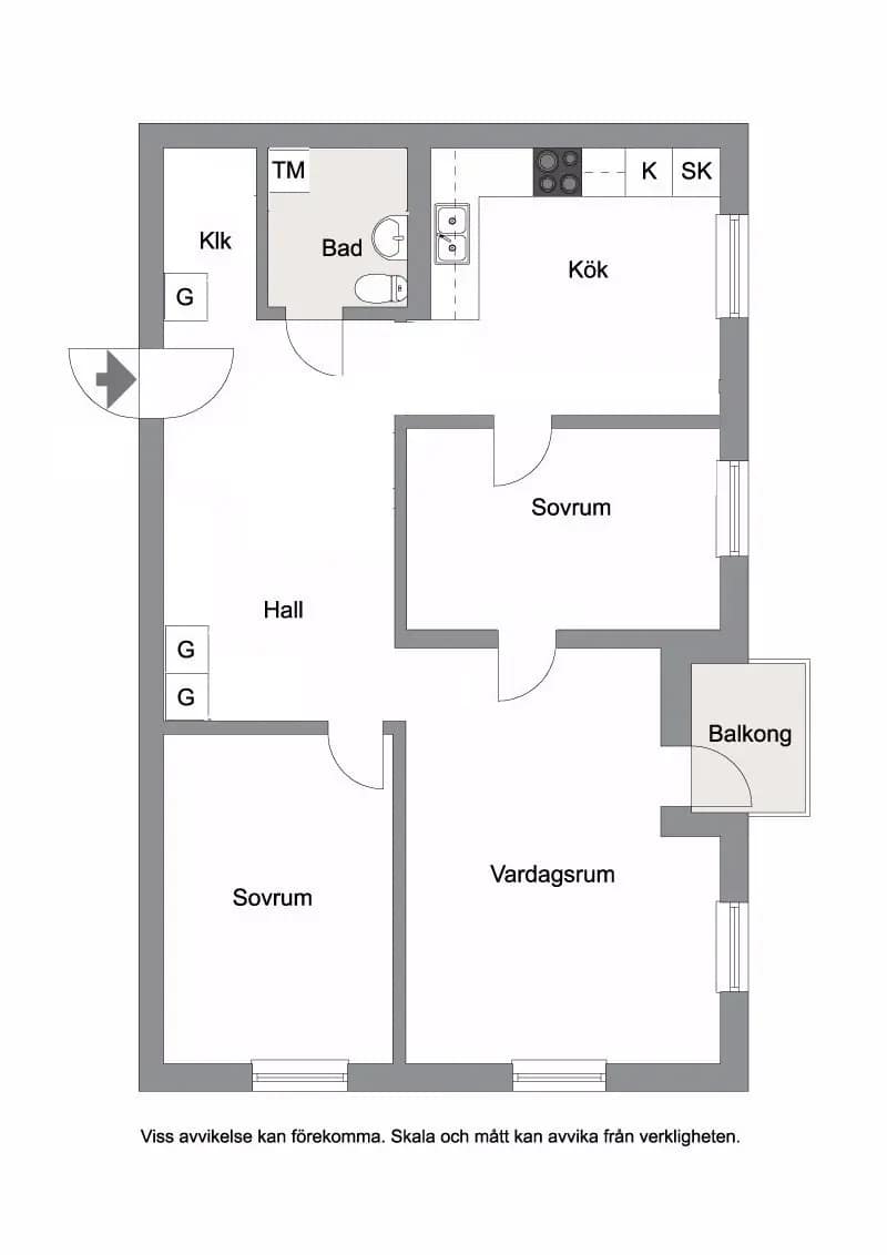 Floor plan for Multrågatan 19