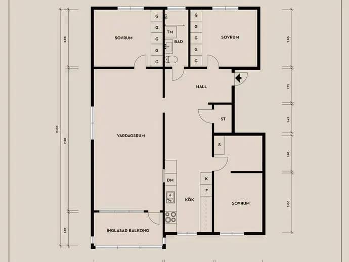 Floor plan for Kapplandsgatan 148