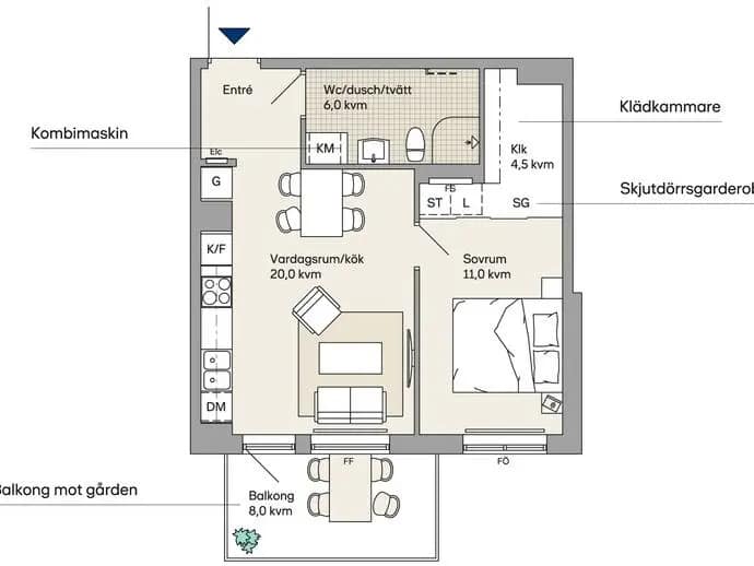 Floor plan for Styrmansgränd 1