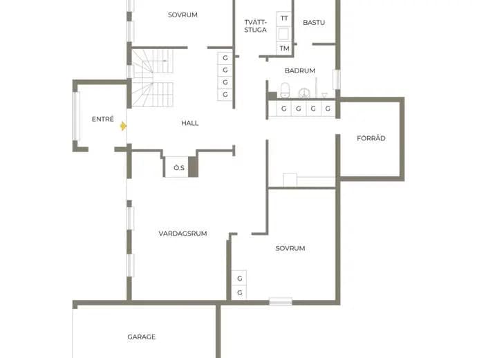 Planritning för Kyrkvägen 4A