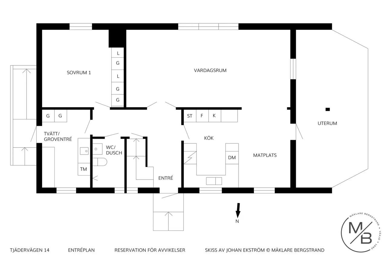 Floor plan for Tjädervägen 14