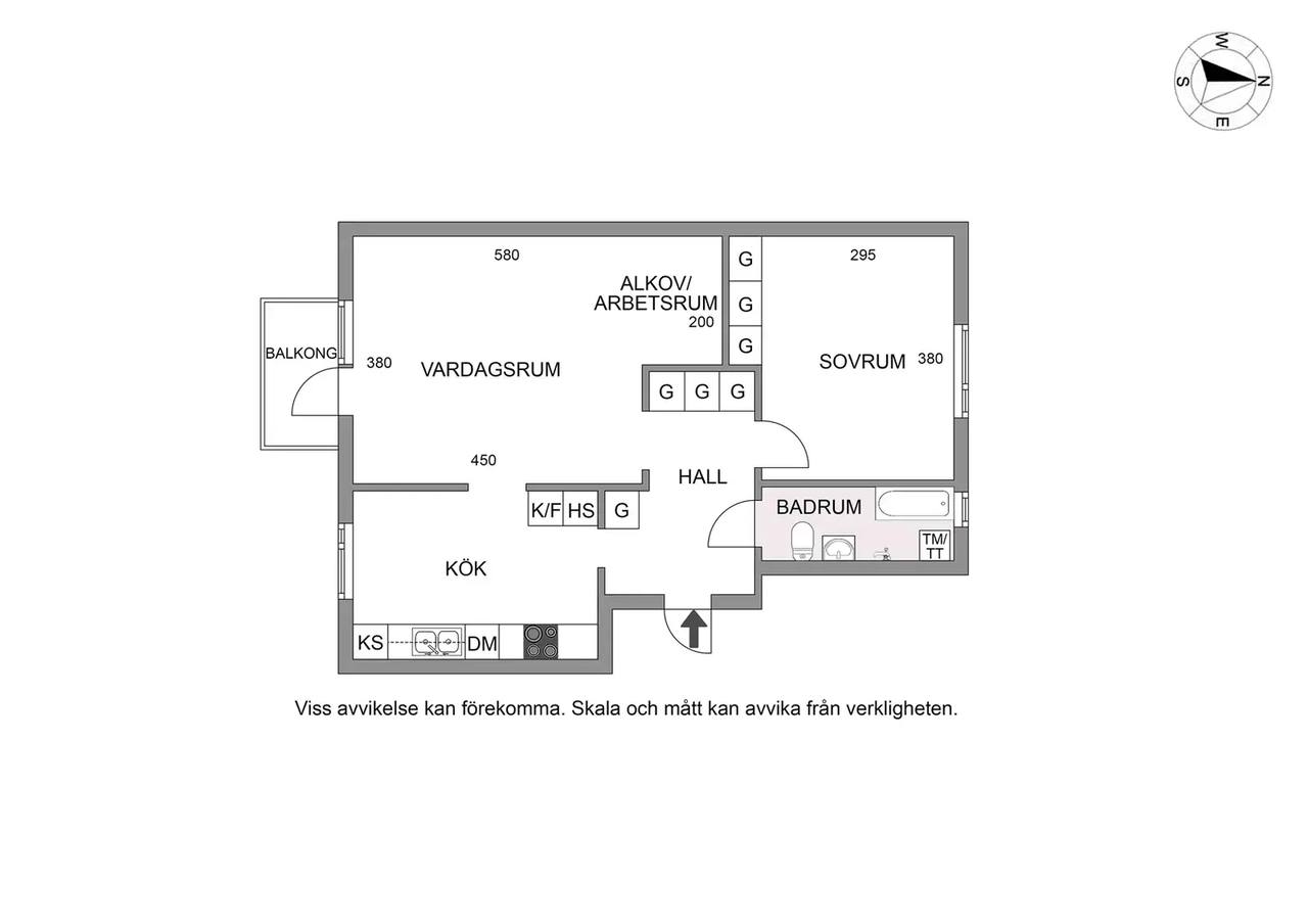 Planritning för Skebokvarnsvägen 95