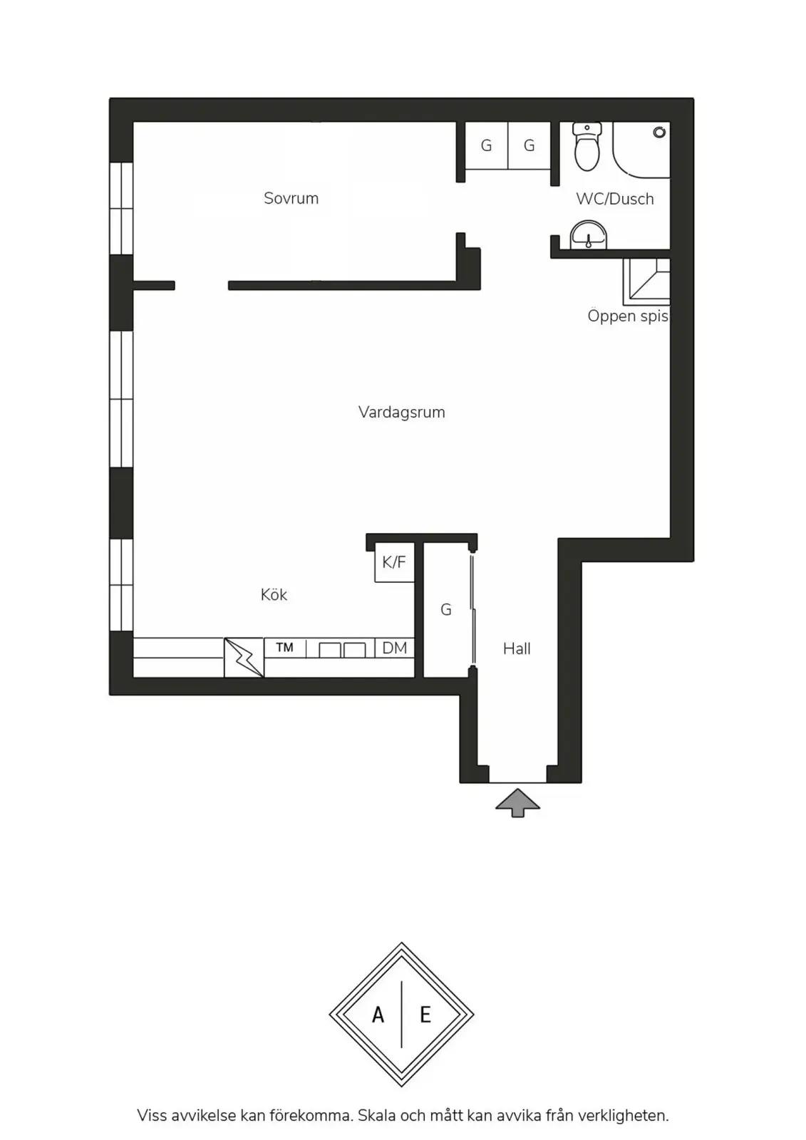 Floor plan for Erik Dahlbergsgatan 37