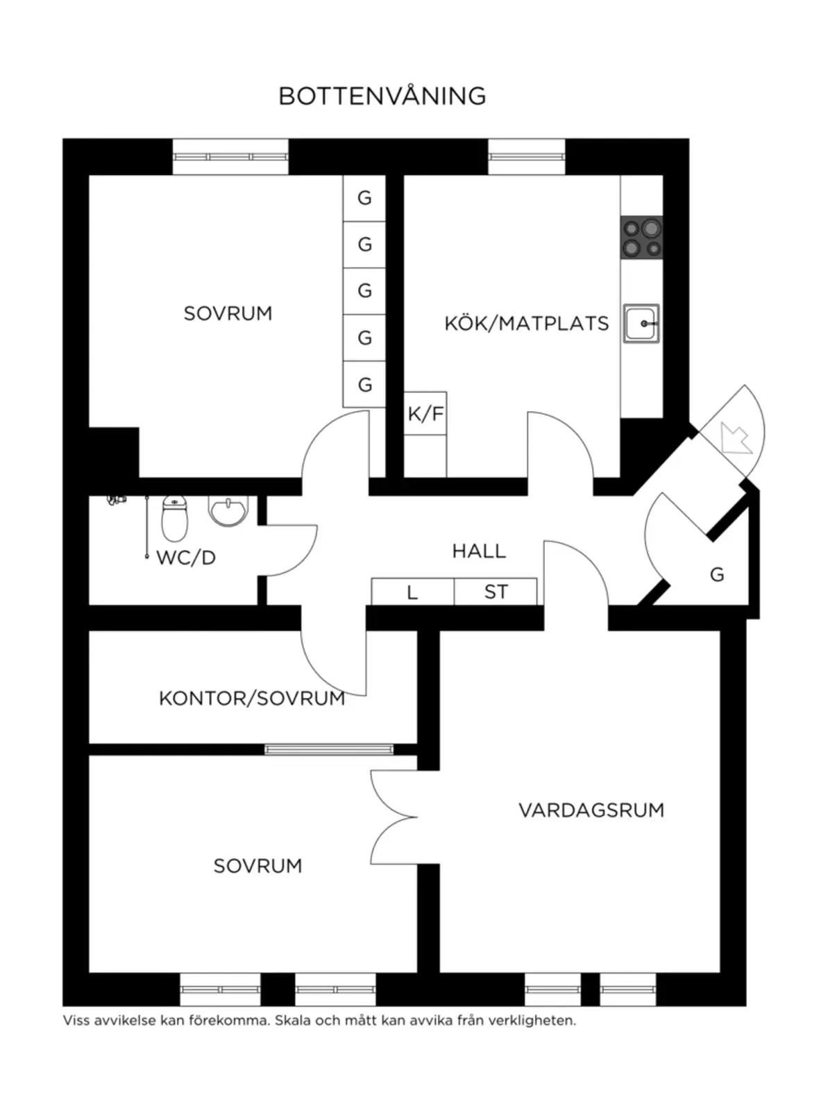 Floor plan for Erik Dahlbergs gata 58