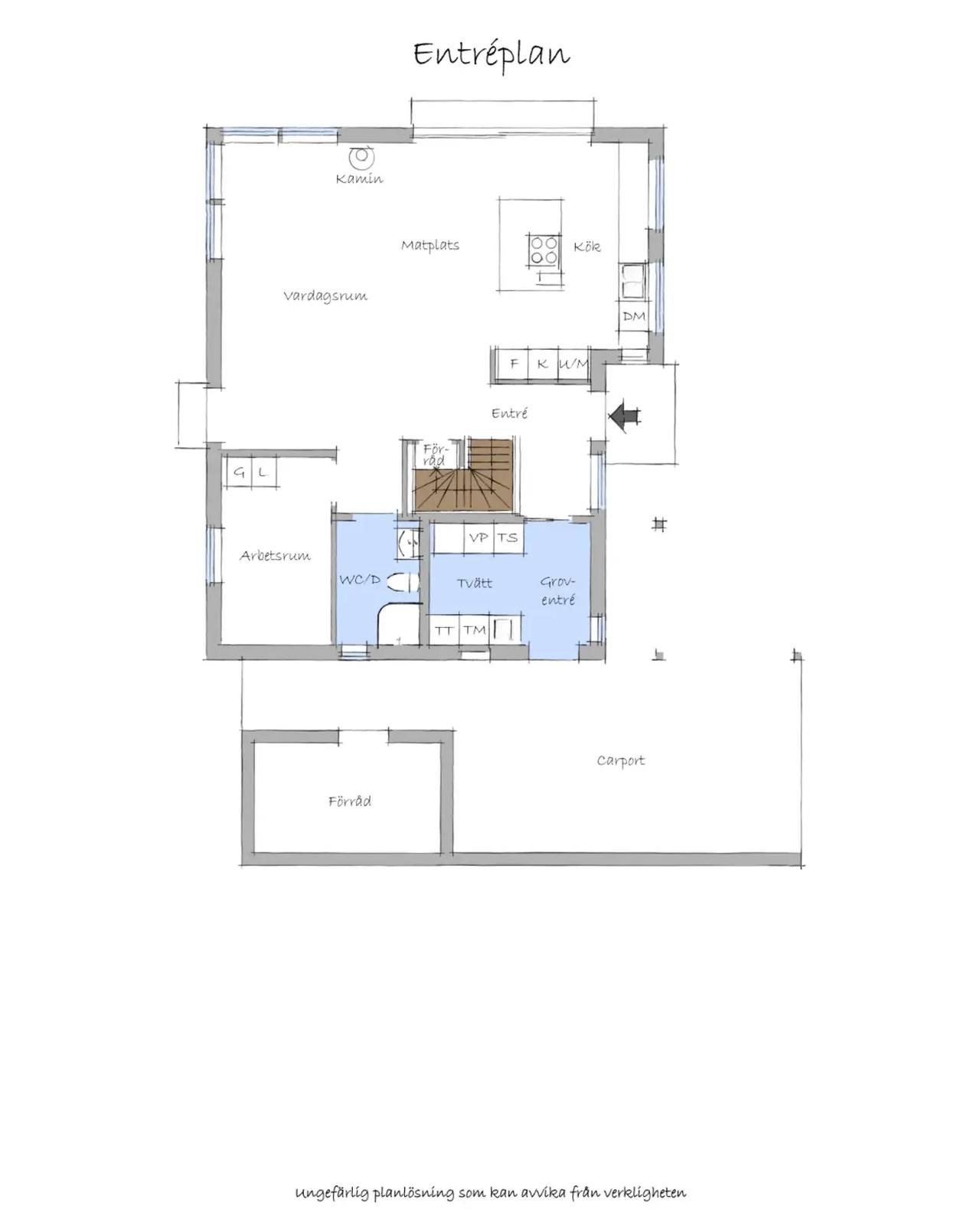 Floor plan for Tant Gredelins väg 16
