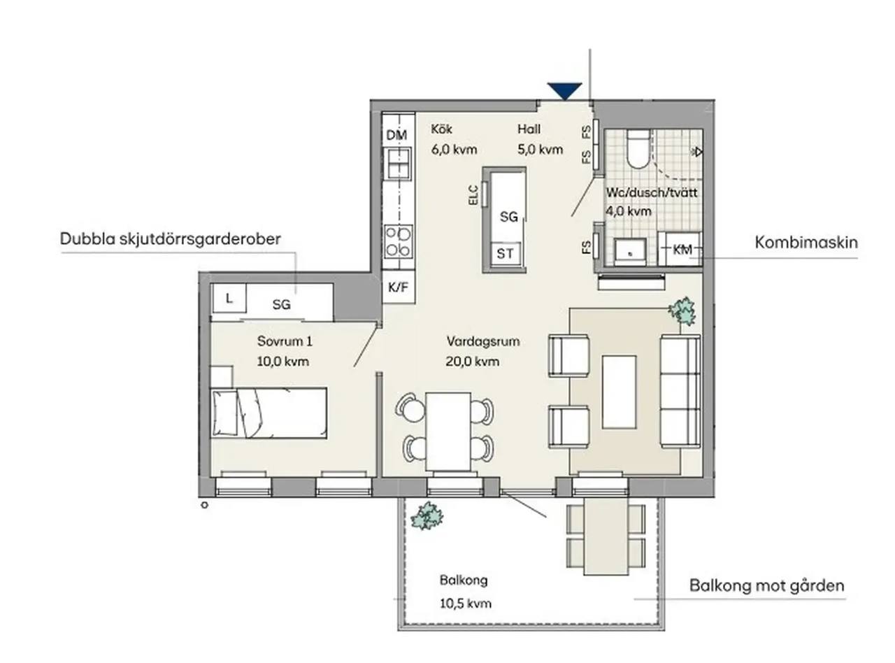 Planritning för Kanikenäsbanken 6A