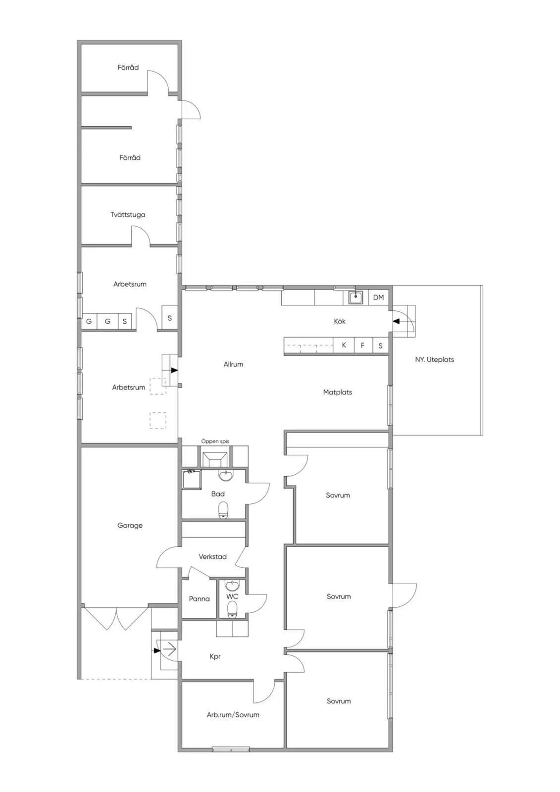 Planritning för Bäntebygatan 4