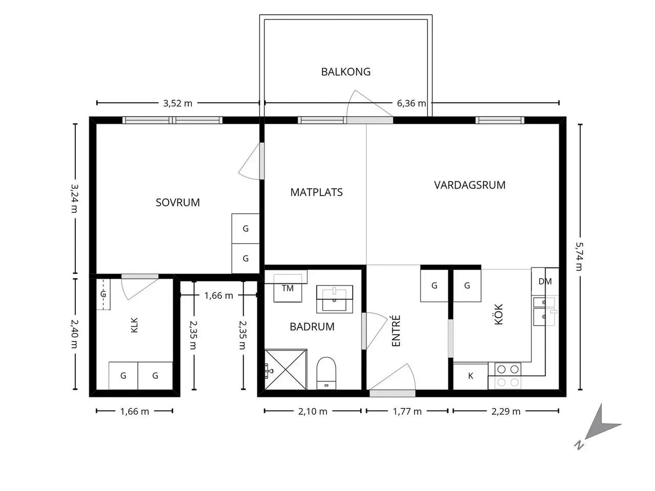 Floor plan for Kindsgatan 4