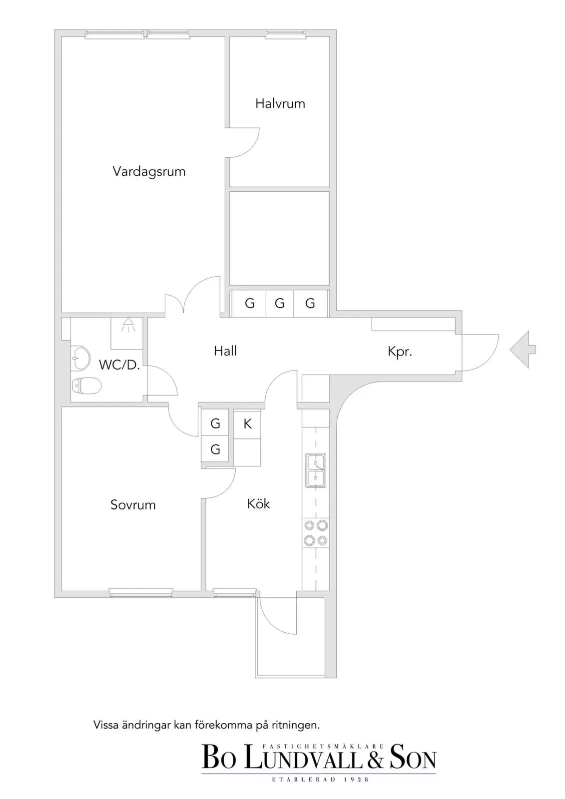 Planritning för Bangatan 8