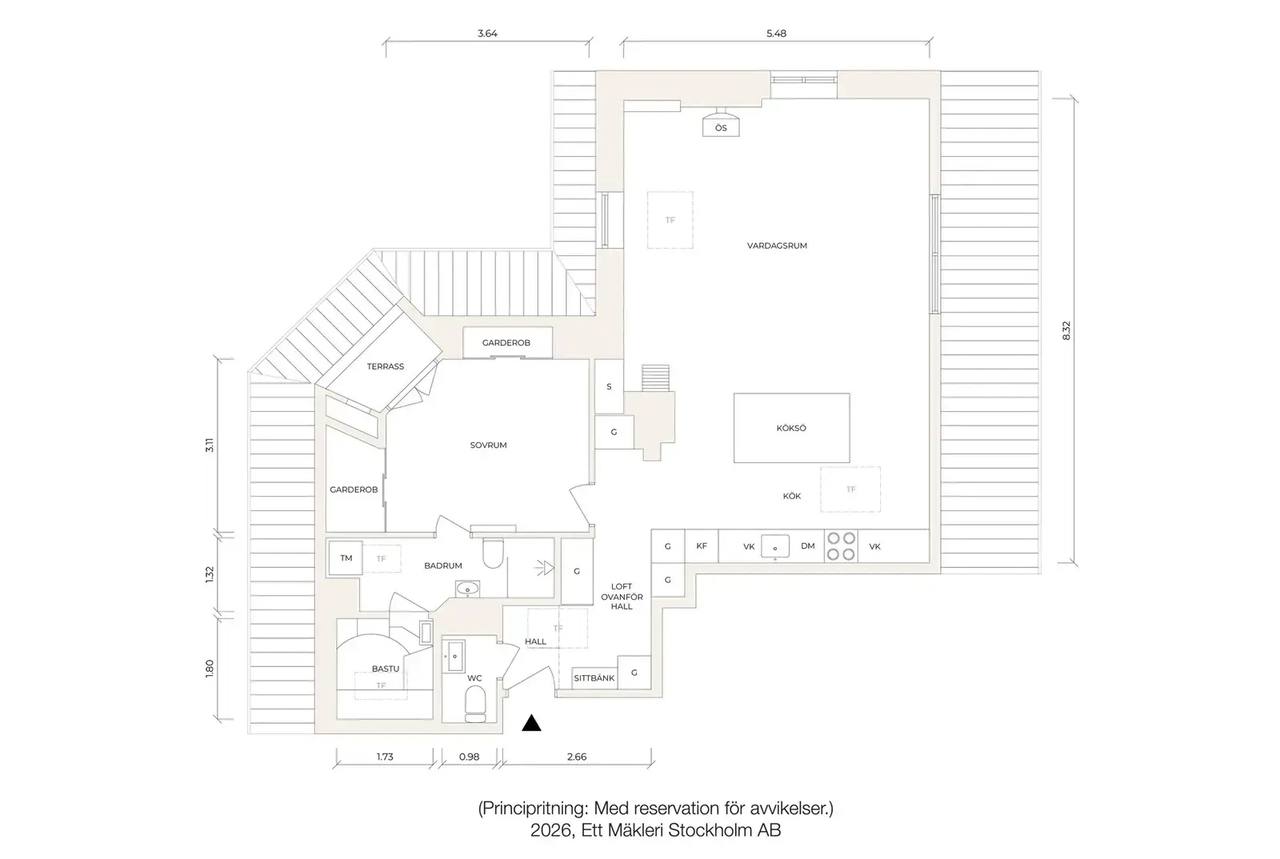 Floor plan for Bastugatan 55