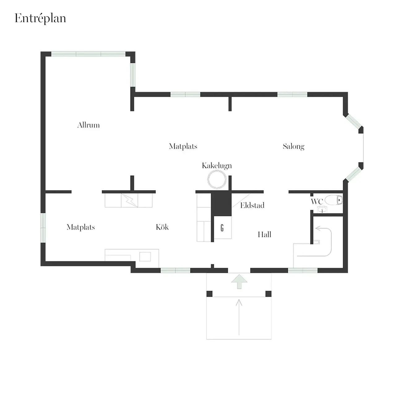 Planritning för Hallandsvägen 8