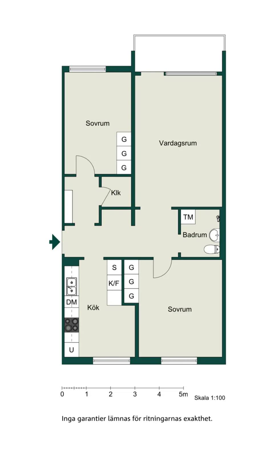 Floor plan for Gustaf Adolfs väg 10B