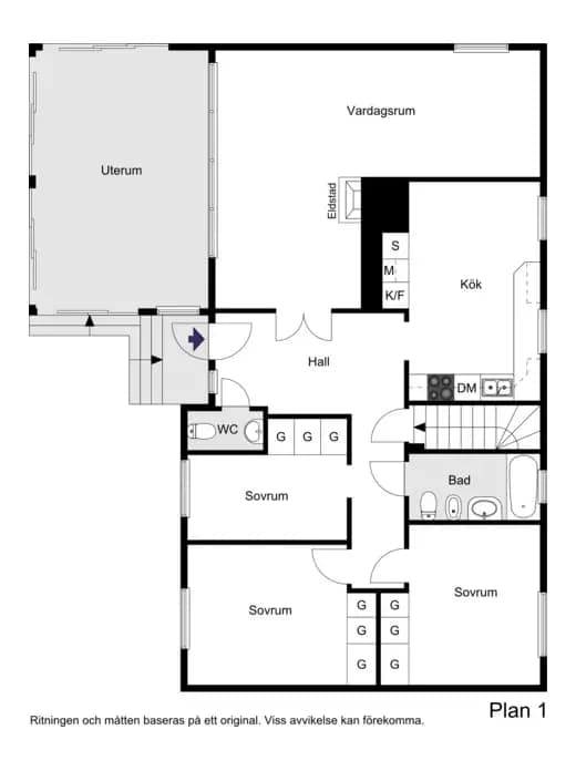 Floor plan for Krokvägen 8