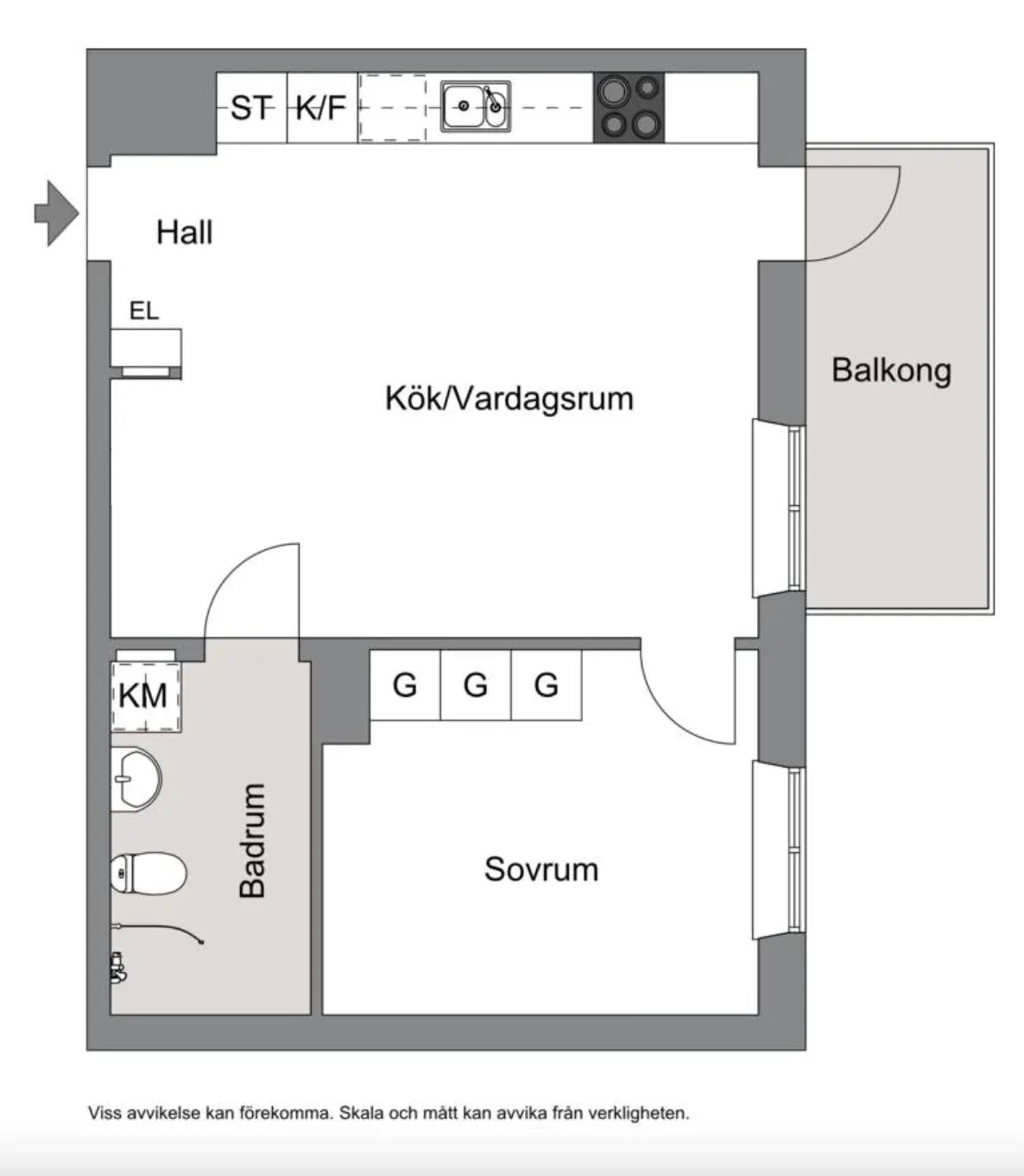 Floor plan for Årsta skolgränd 6, 6 tr