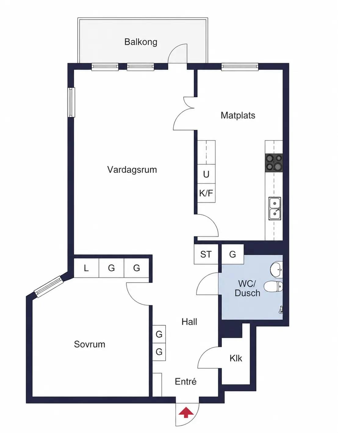 Floor plan for Hästskovägen 80