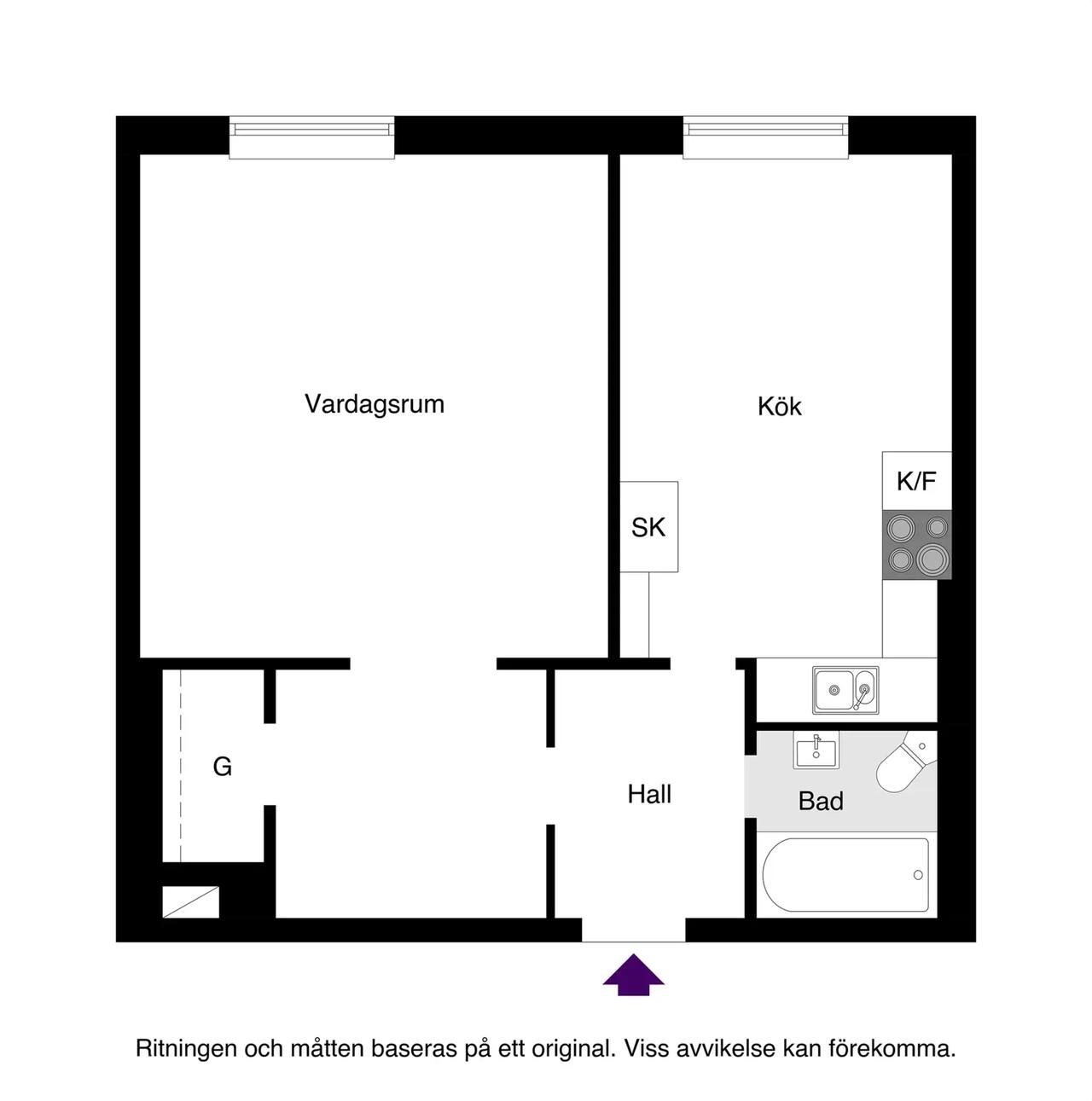 Planritning för Väderkvarnsgatan 54B