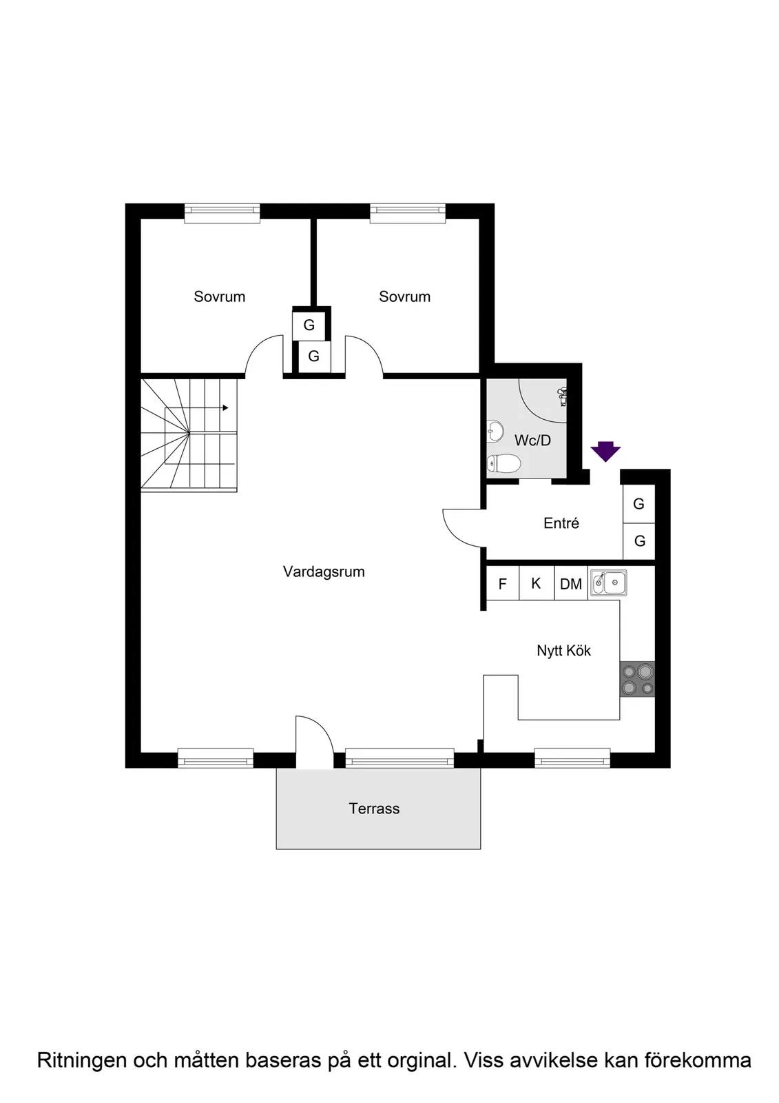 Floor plan for Eskadervägen 40, Etage