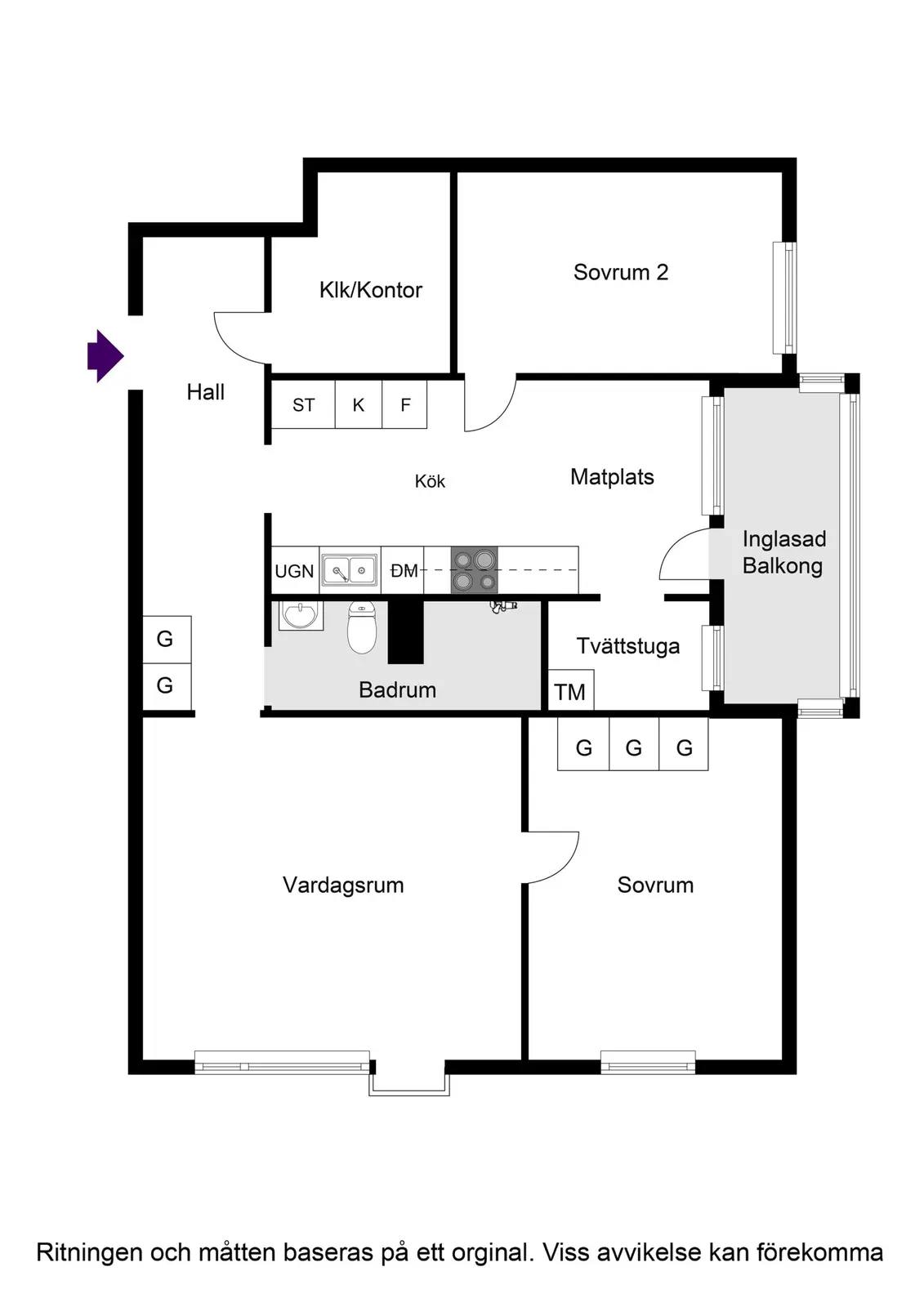 Floor plan for Stråvägen 1