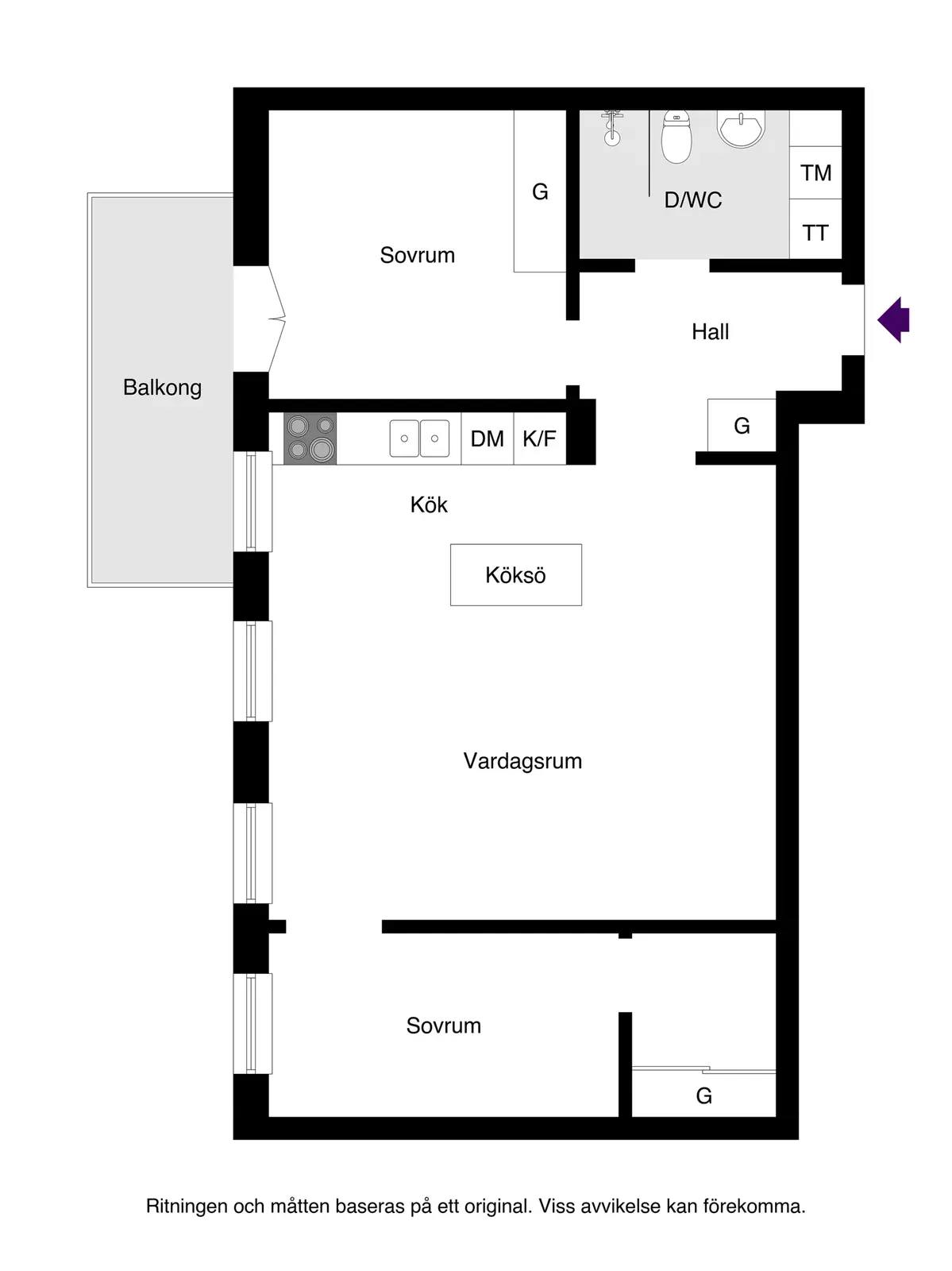 Planritning för Eddagatan 12B