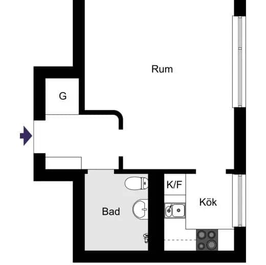 Planritning för Svartbäcksgatan 99B