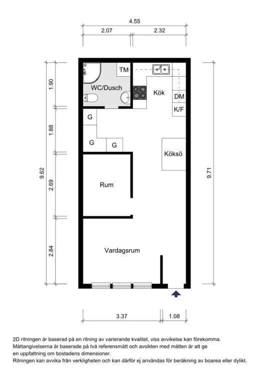 Floor plan for Poppelvägen 17D