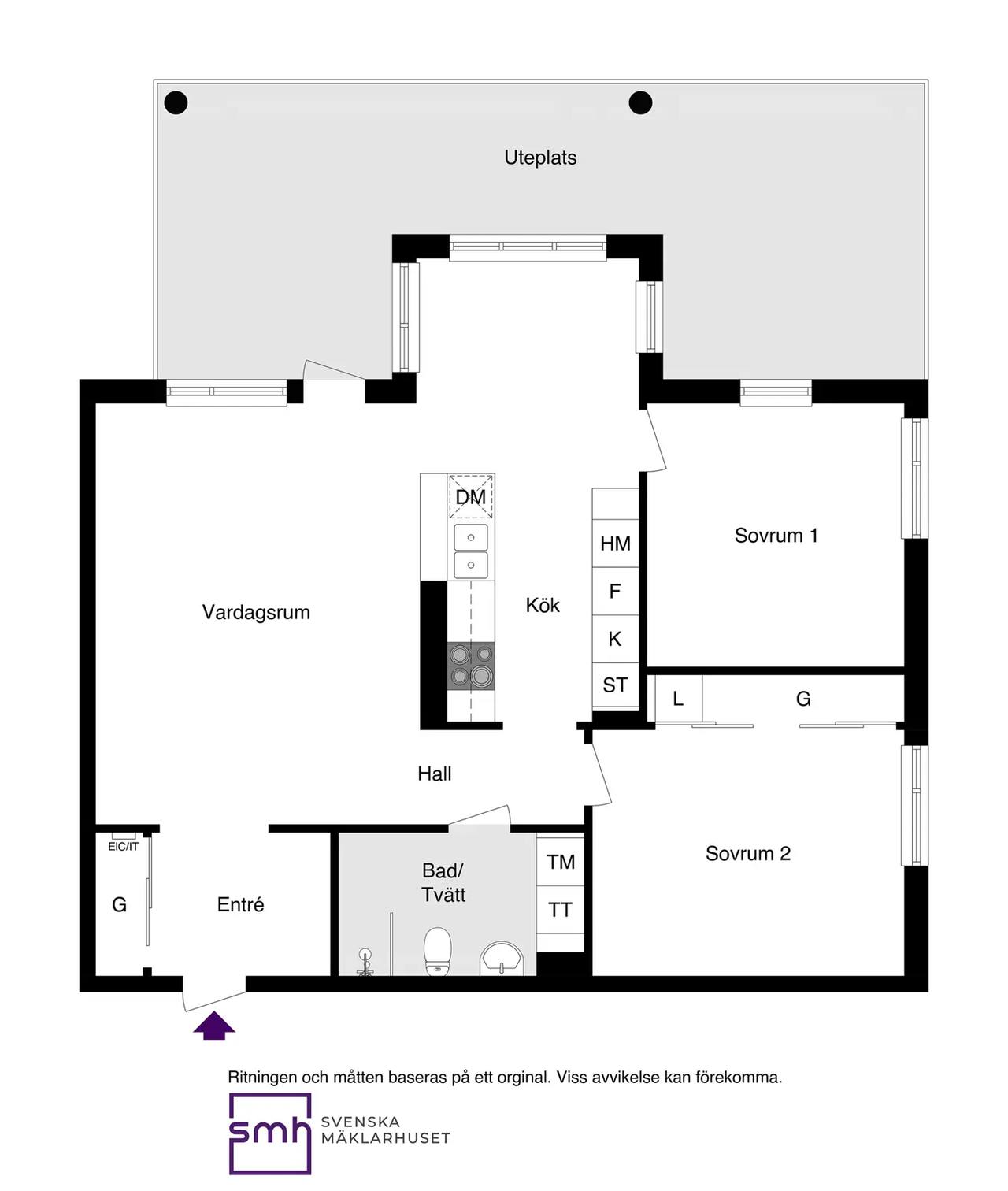 Planritning för Solparksvägen 11A