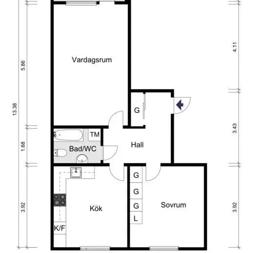 Floor plan for Vänortsstråket 27