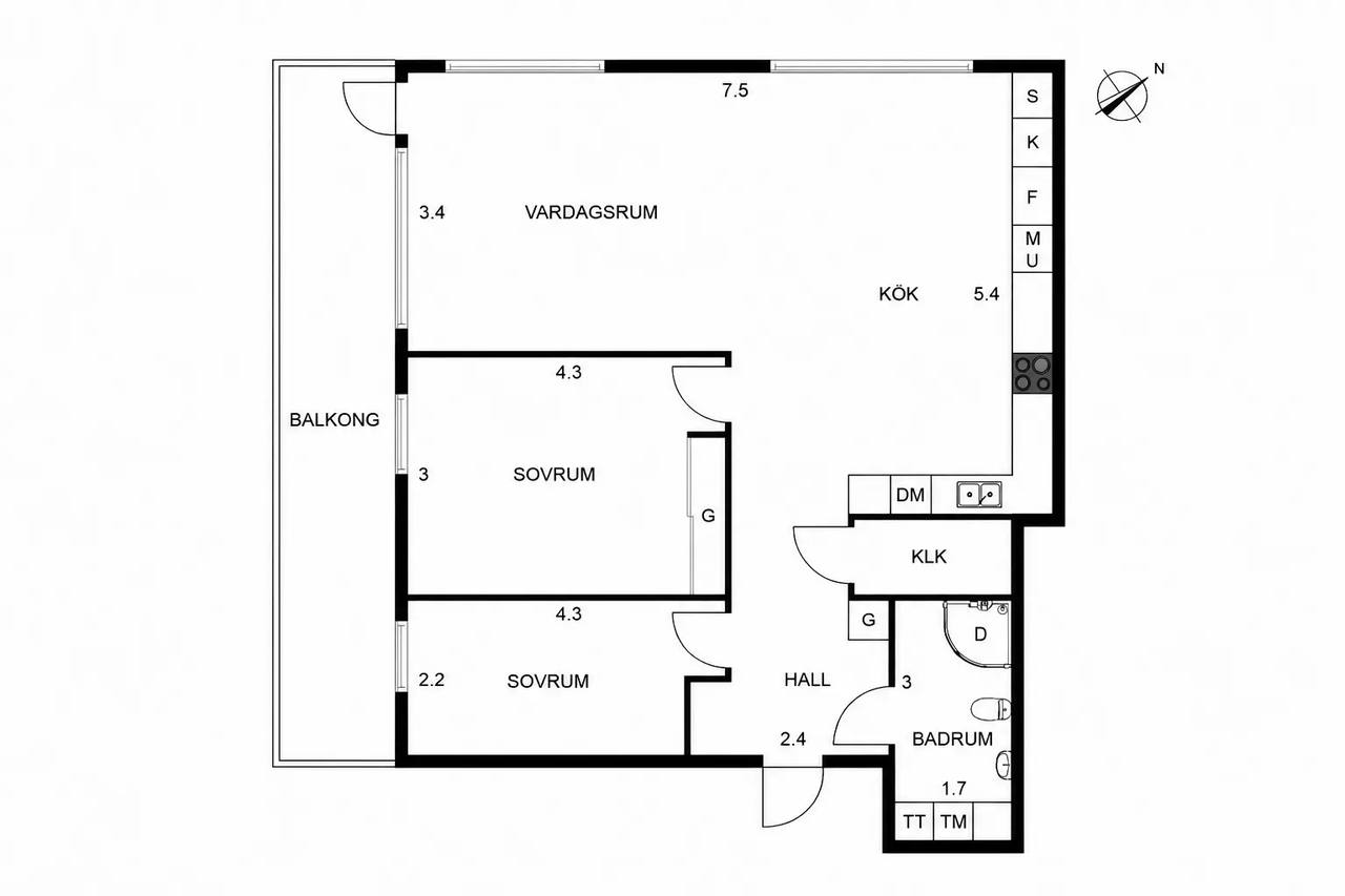 Planritning för Korsebergsvägen 10