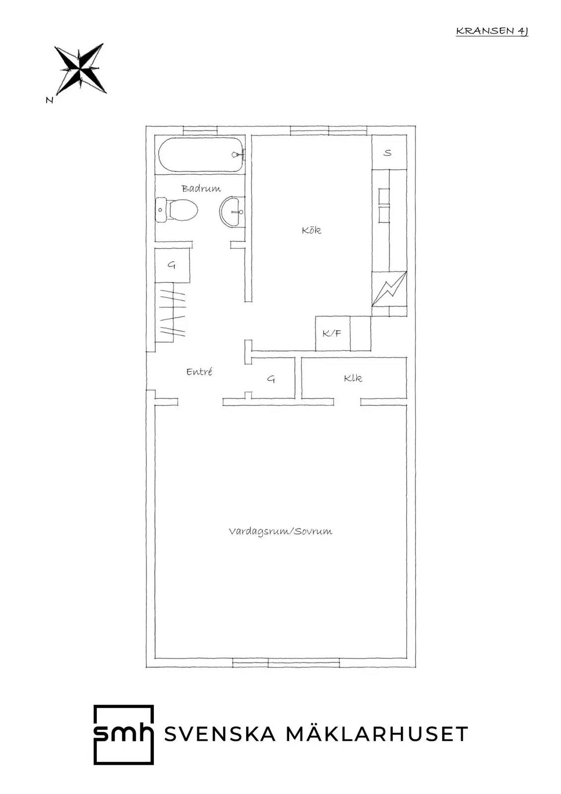Floor plan for Kransen 4J