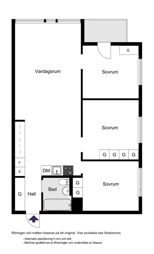 Floor plan for Ljusstöparbacken 1, vån 5
