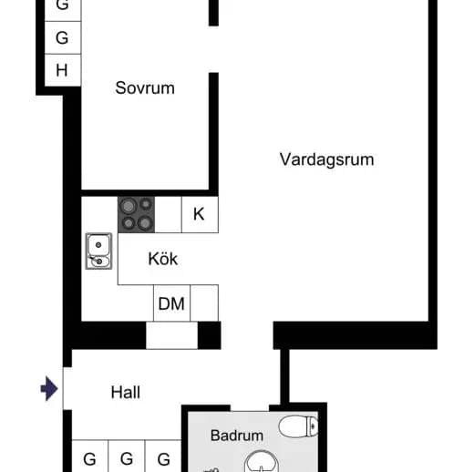 Floor plan for Eldarvägen 2, vån 3 av 5