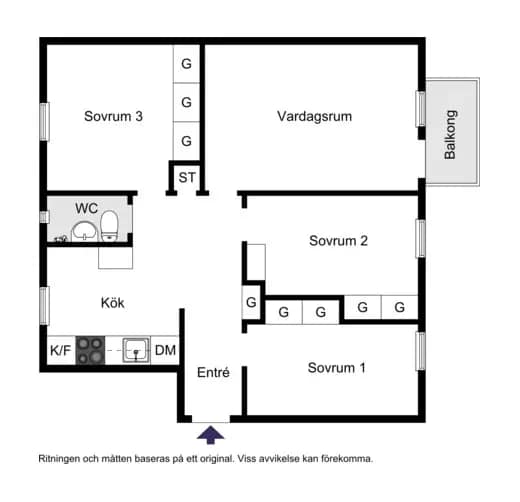 Floor plan for Puckgränd 25