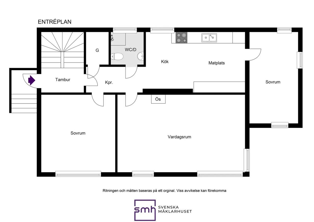 Floor plan for Örnehuvuds väg 21