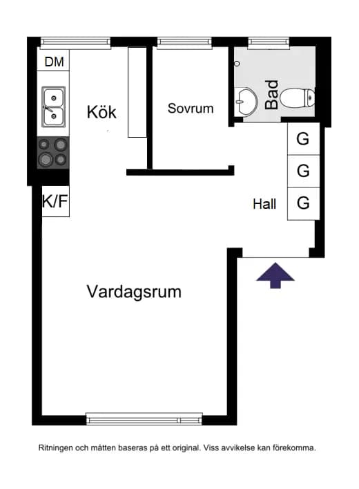 Floor plan for Cedergrensvägen 32, vån 3/3