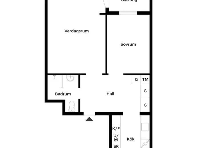 Floor plan for Suellsgatan 1A