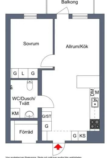 Floor plan for Hägerneholmsvägen 7A