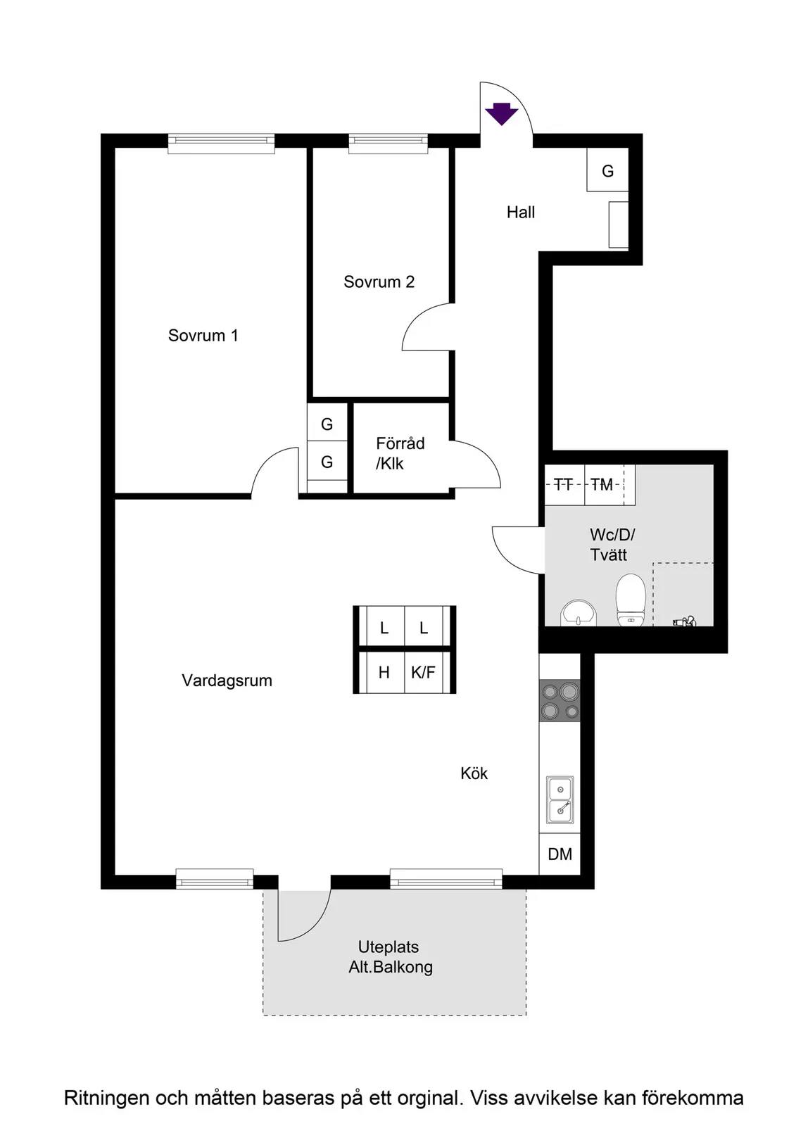 Floor plan for Stuterivägen 2