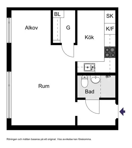 Floor plan for Bärnstensgatan 1B