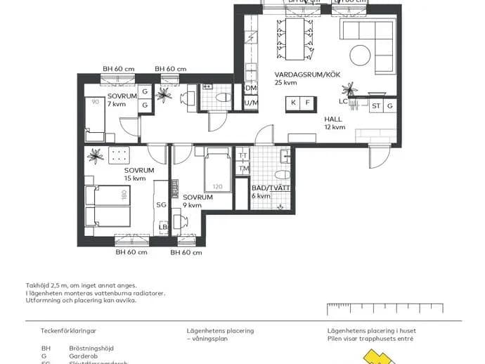 Floor plan for Guldkällegatan 40