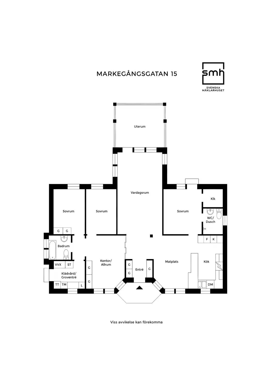 Floor plan for Markegångsgatan 15