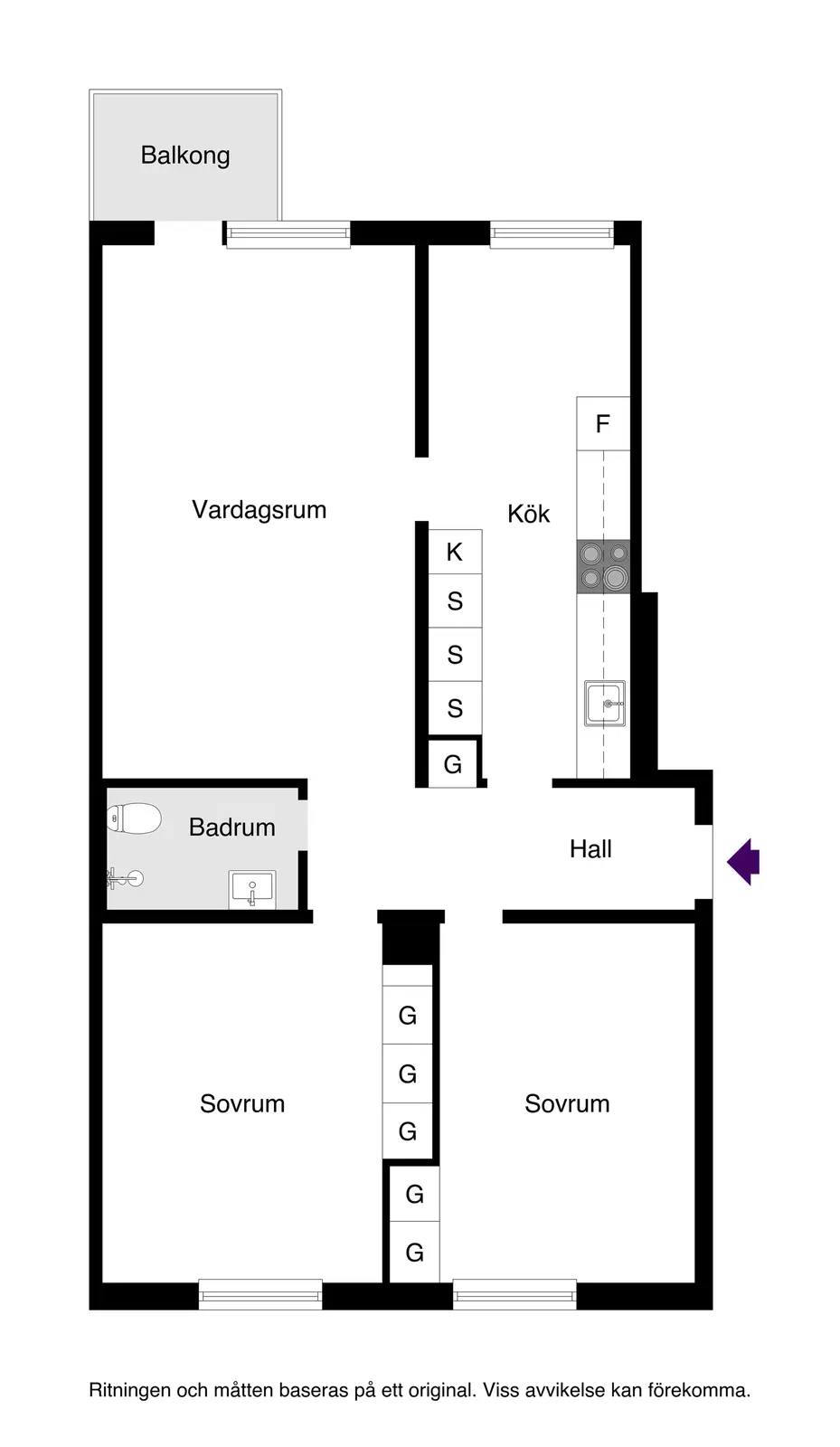 Planritning för Norrlandsgatan 44B