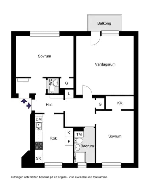 Floor plan for Broddgränd 29