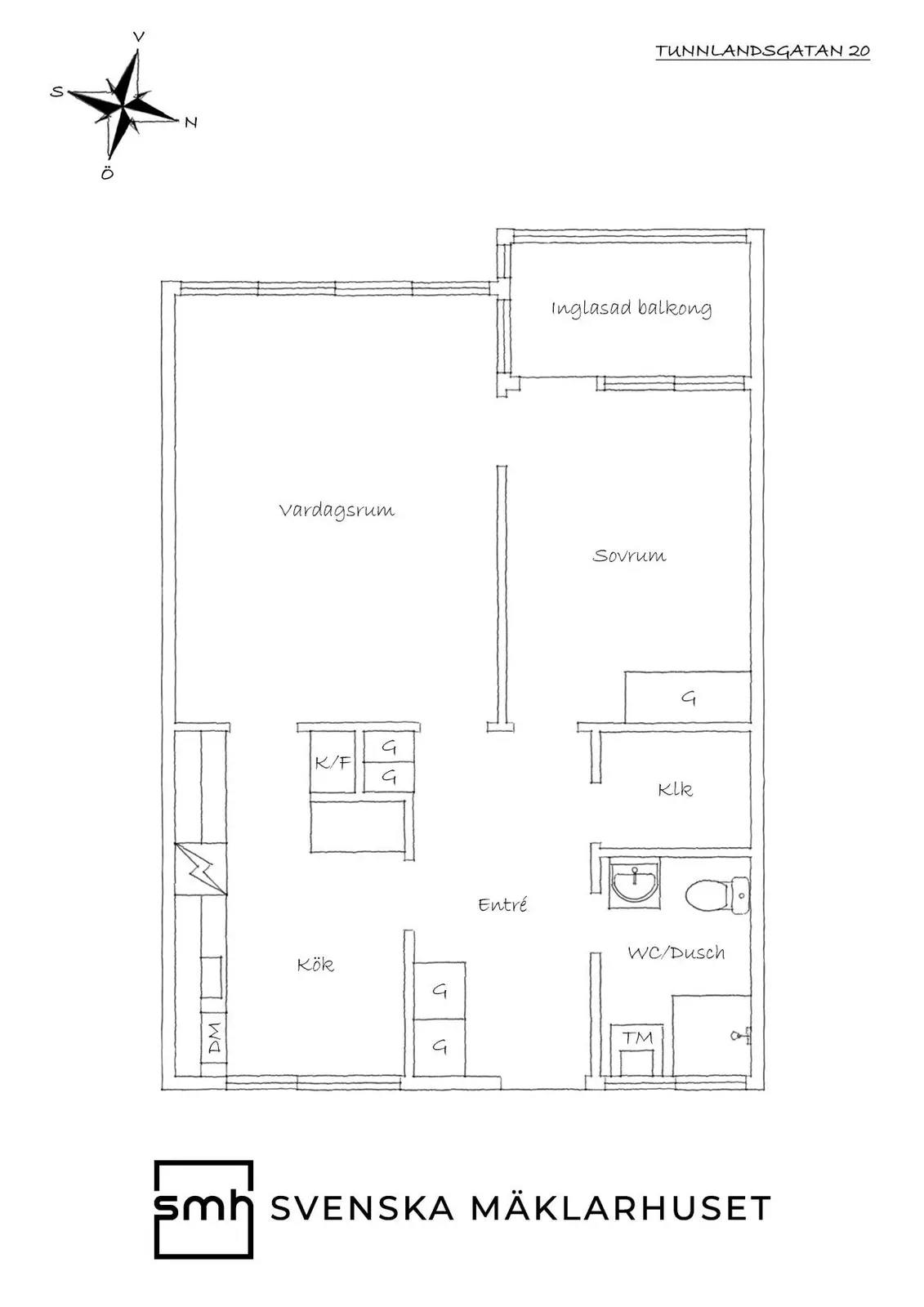 Floor plan for Tunnlandsgatan 20