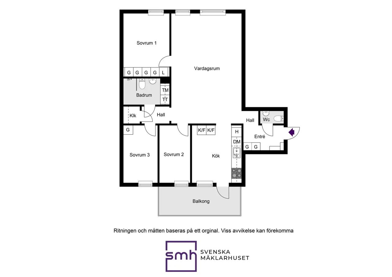 Floor plan for Emils gata 11A, 3 tr.