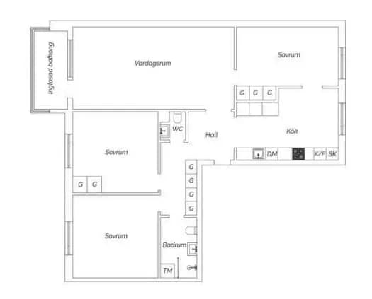 Floor plan for Västra Skrävlingevägen 95
