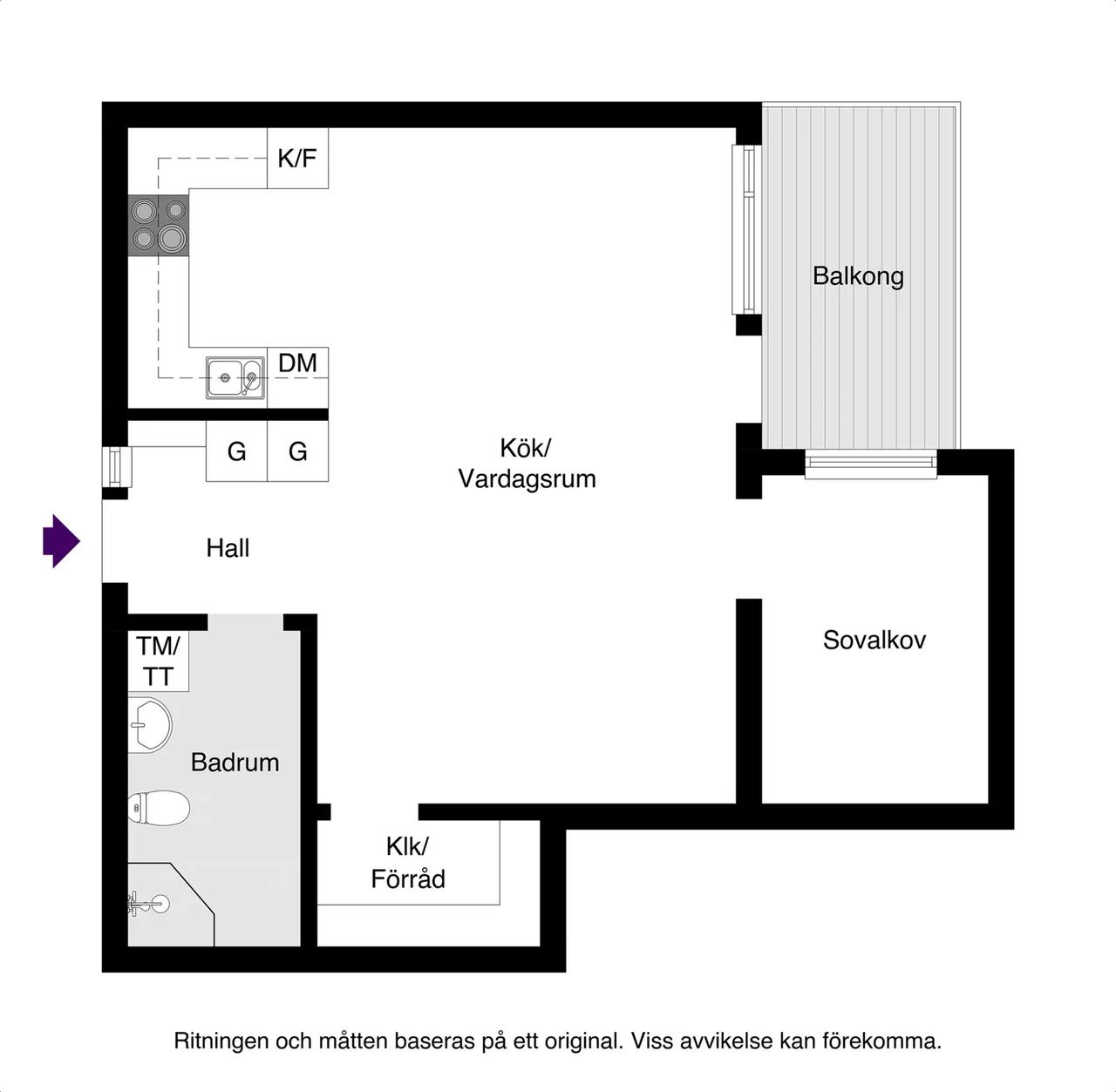 Planritning för Kungsängsgatan 57D