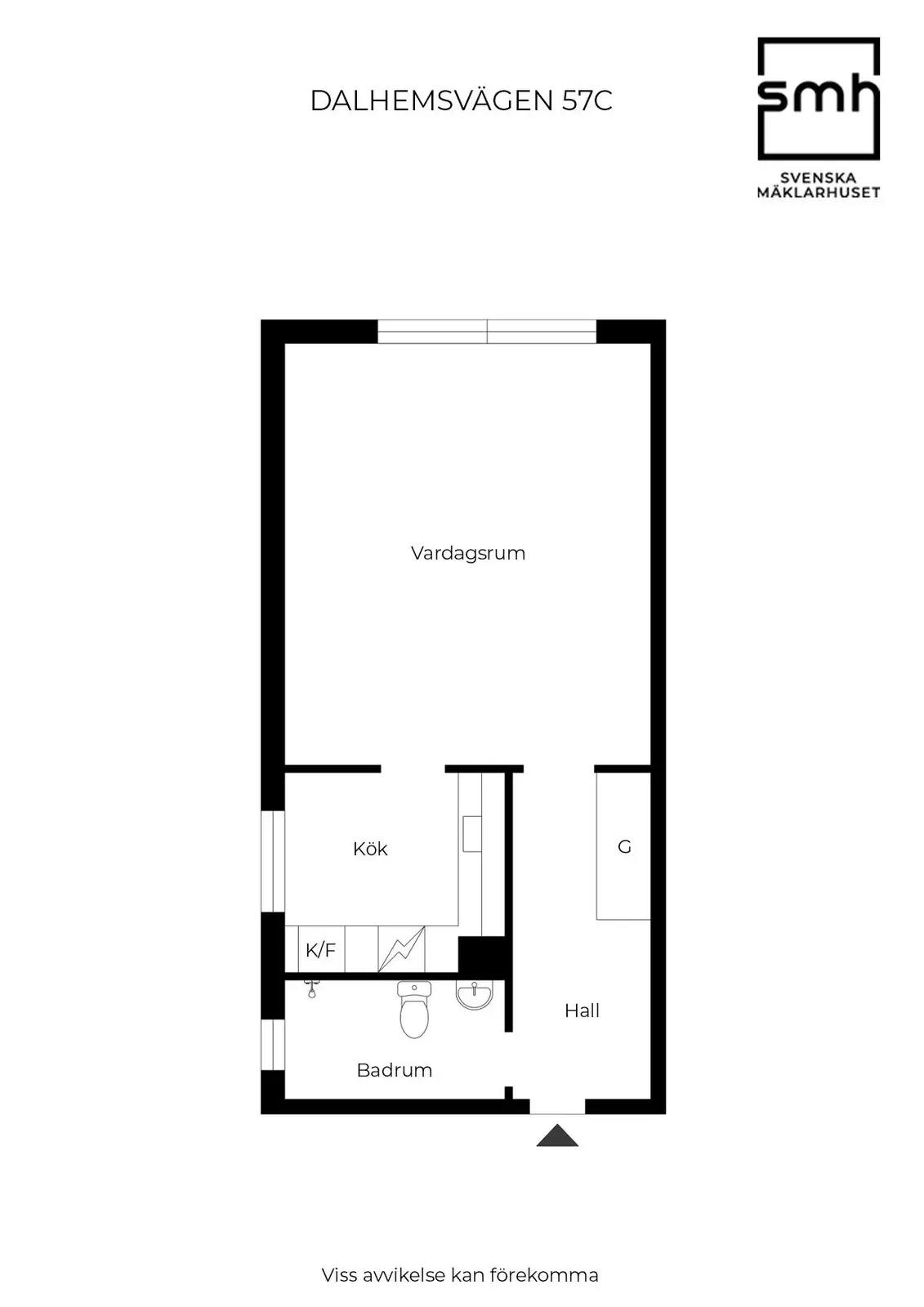 Floor plan for Dalhemsvägen 57C