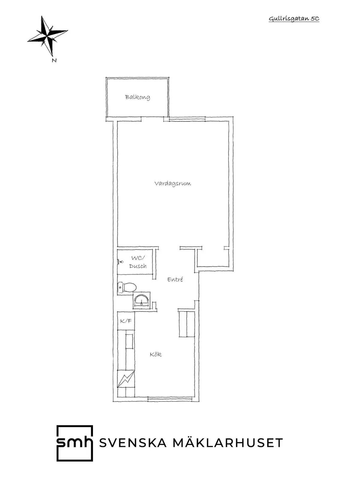Floor plan for Gullrisgatan 5C