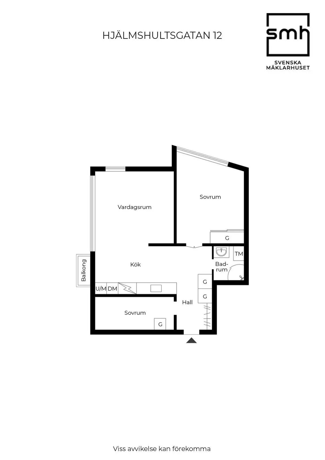Floor plan for Hjälmshultsgatan 12