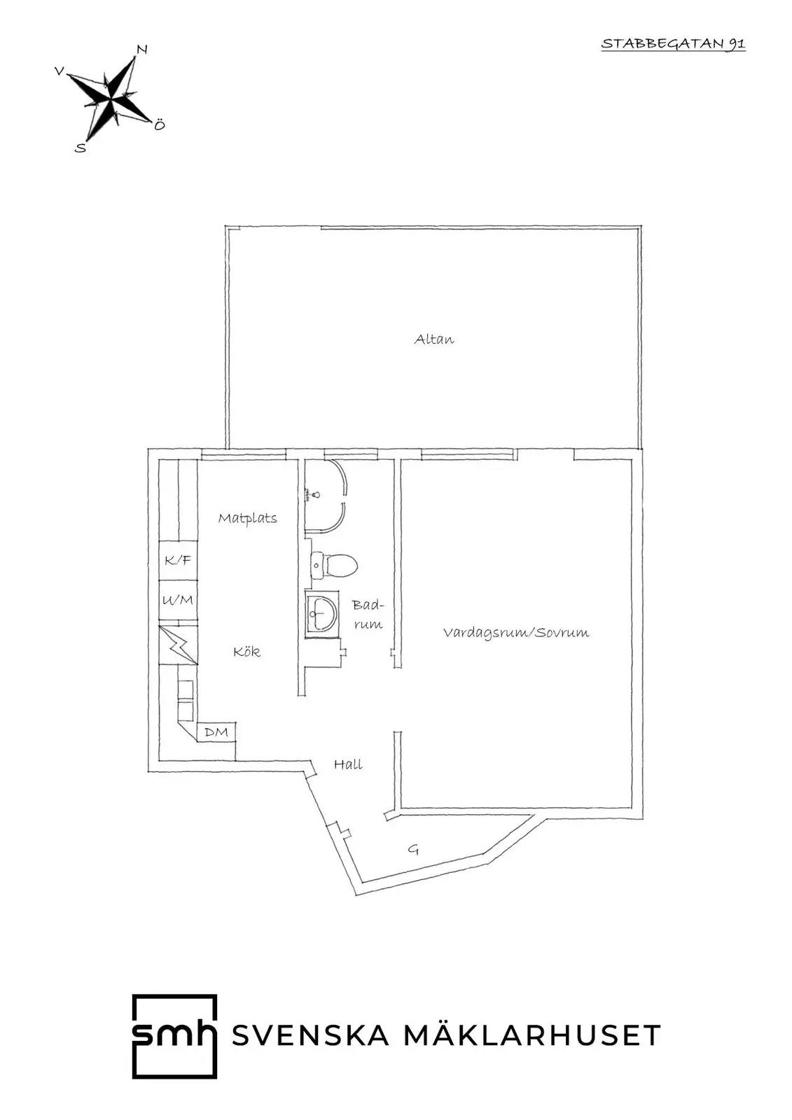 Floor plan for Stabbegatan 91